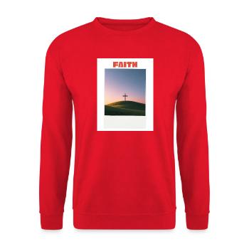 Faith at sunset - Unisex Sweatshirt - red - Front - Alina (178cm) & Michal (187cm)