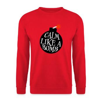 Calm Like Bomb Paradox Irony Humor Explosive Joke - Unisex Sweatshirt - red - Front - Alina (178cm) & Michal (187cm)