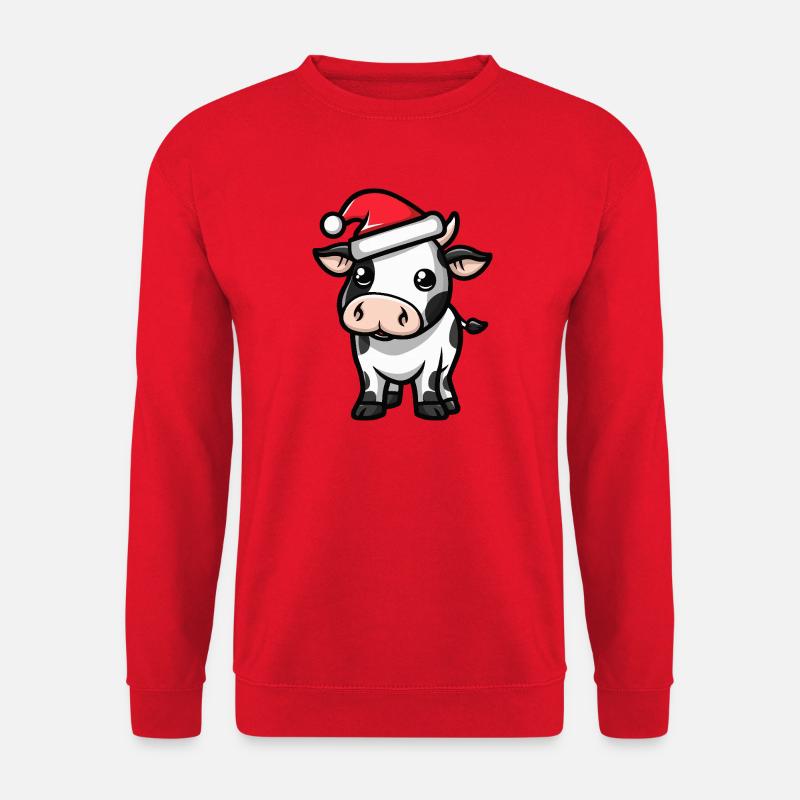 Kuh Weihnachten - Unisex Pullover - Rot