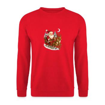 Winter Magic Santa Sleigh - Unisex Sweatshirt - red - Front - Alina (178cm) & Michal (187cm)