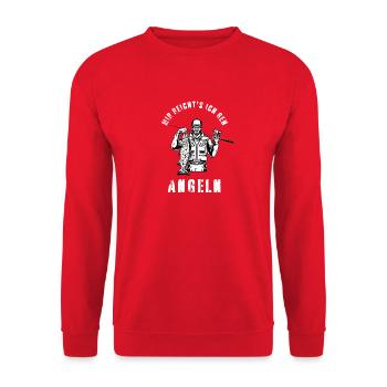 Mir reicht's ich geh ANGELN Fun Humor Outdoor - Unisex Pullover - Rot - Vorne - Alina (178cm) & Michal (187cm)