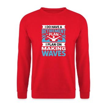 Plan de retraite : faire sensation - Sweat-shirt Unisexe - rouge - Devant - Alina (178cm) & Michal (187cm)
