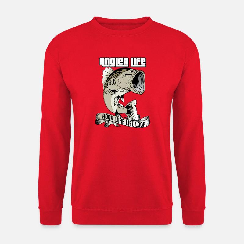 Anglerleben | Hook Lure Lebensschleife - Unisex Pullover - Rot