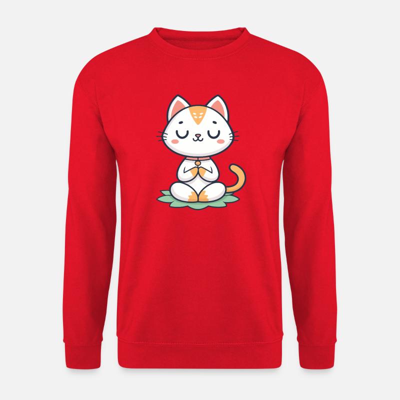 Meditative Zen Chat - Unisex Sweatshirt - red