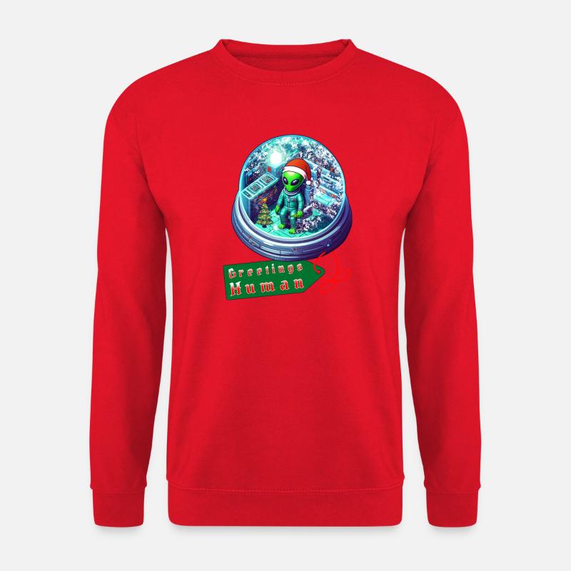 Außerirdische Weihnachten - Unisex Pullover - Rot