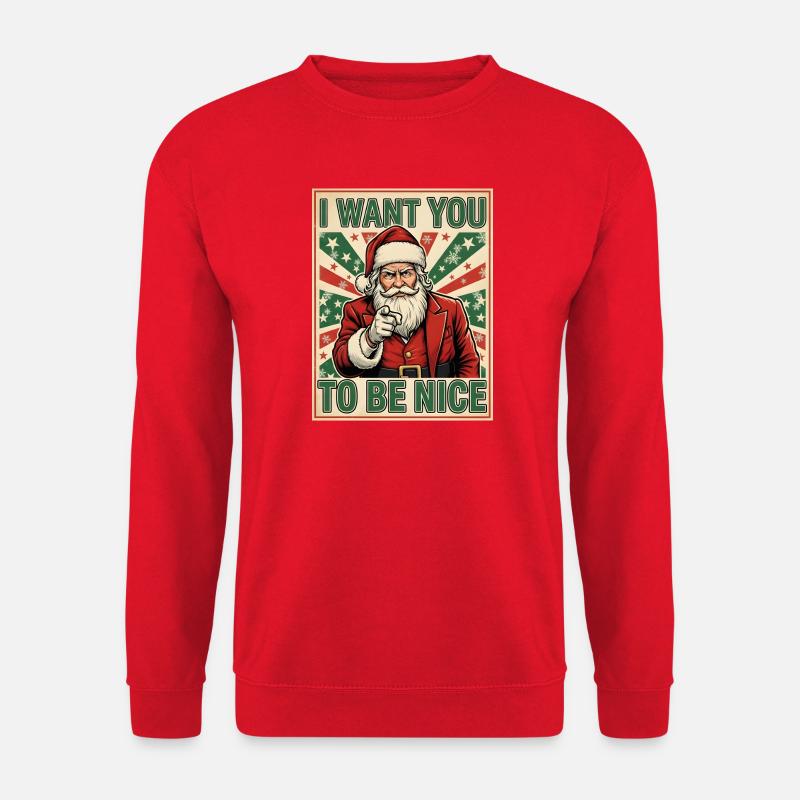 Christmas Santa Be Nice Funny - Unisex Sweatshirt - red