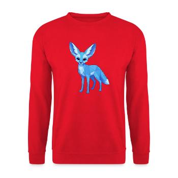 Blauer Geometrie-Fuchs - Unisex Pullover - Rot - Vorne - Alina (178cm) & Michal (187cm)