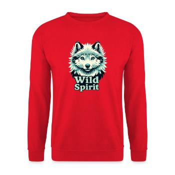 Âme de Loup Sauvage - Sweat-shirt Unisexe - rouge - Devant - Alina (178cm) & Michal (187cm)