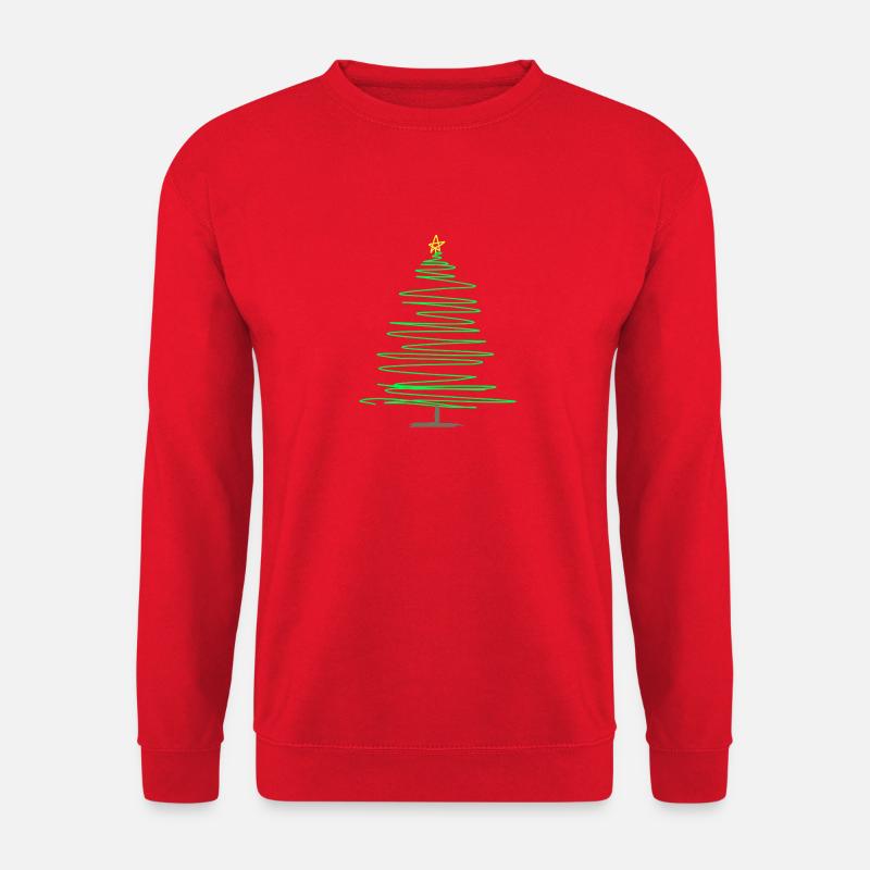 Green Doodle Christmas Tree - Unisex Sweatshirt - red