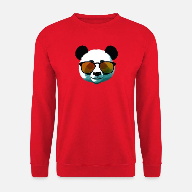 Panda with Sunglasses Gradient - Unisex Sweatshirt - red
