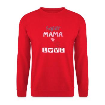 Super Mama - Heart Design - Unisex Sweatshirt - red - Front - Alina (178cm) & Michal (187cm)