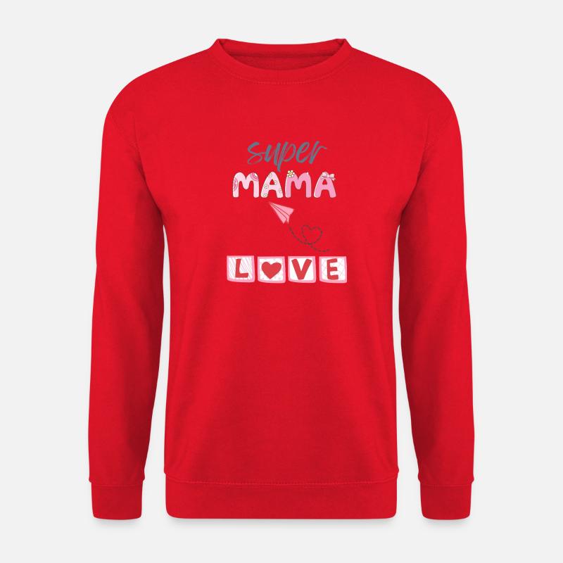 Super Mama - Herz Design - Unisex Pullover - Rot