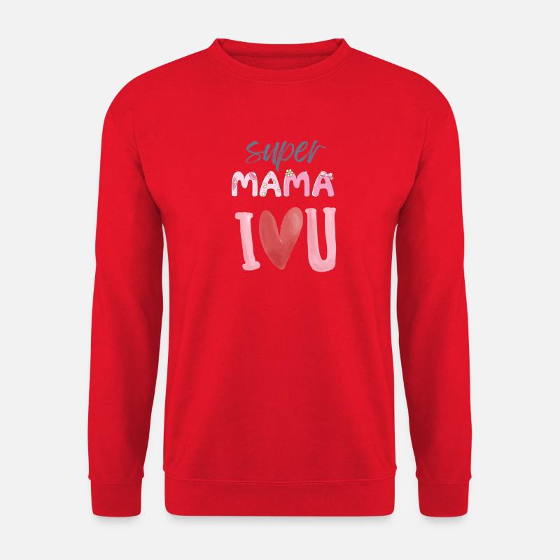 Super Mama - Herz Design - Unisex Pullover - Rot