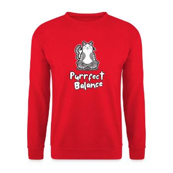 Purrfektes Gleichgewicht - Unisex Pullover - Rot - Vorne - Alina (178cm) & Michal (187cm)