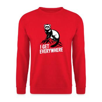 Ferret I Get Everywhere - Unisex Sweatshirt - red - Front - Alina (178cm) & Michal (187cm)