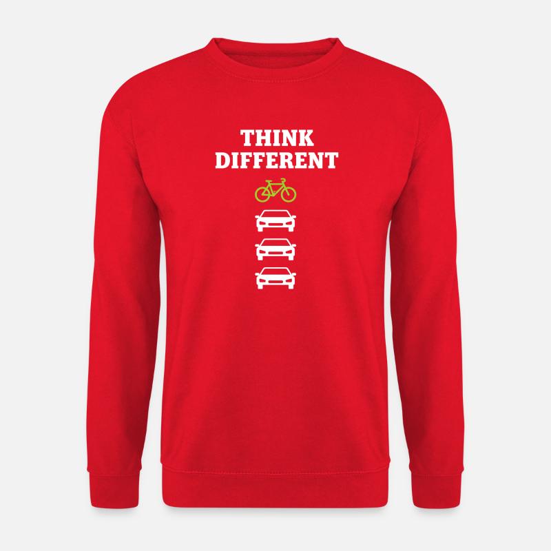 Think Different Fahrrad - Eco Cycling Bike Design - Unisex Pullover - Rot
