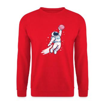 Cosmic Hoop Astronaut - Unisex Sweatshirt - red - Front - Alina (178cm) & Michal (187cm)