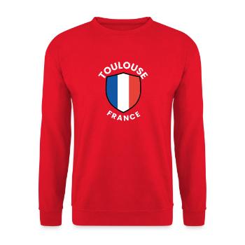 Toulouse France Shield - Unisex Sweatshirt - red - Front - Alina (178cm) & Michal (187cm)