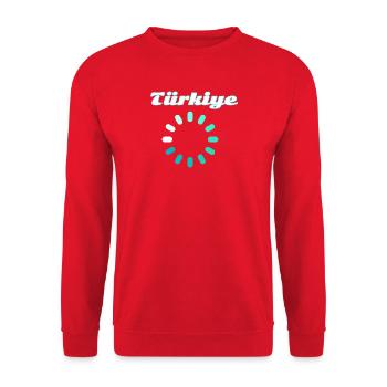 Turquoise du cercle de charge de la Dinde - Sweat-shirt Unisexe - rouge - Devant - Alina (178cm) & Michal (187cm)