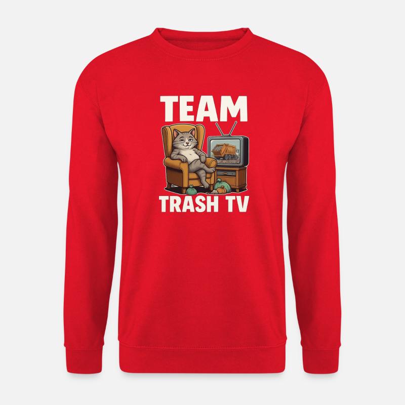 Team Trash TV Cat - Unisex Sweatshirt - red