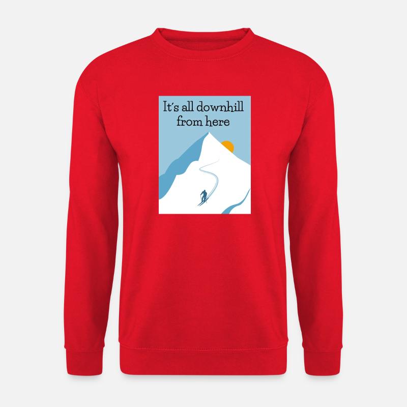 Bergab von hier - Unisex Pullover - Rot