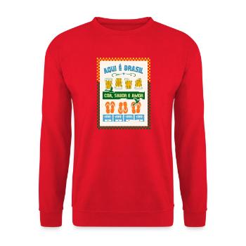 Aqui é Brasil: Cor Sabor Amor - Unisex Sweatshirt - red - Front - Alina (178cm) & Michal (187cm)