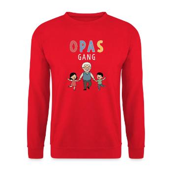 Grandpa's Gang – Best Grandpa with Grandchildren Design - Unisex Sweatshirt - red - Front - Alina (178cm) & Michal (187cm)