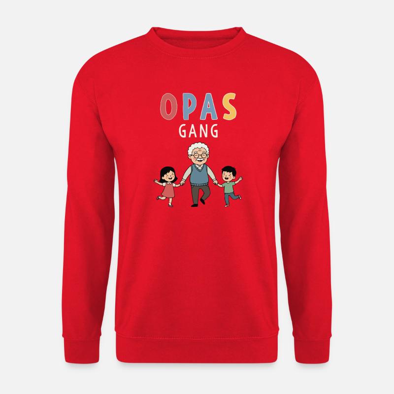 Opas Gang – Bester Opa mit Enkelkindern Design - Unisex Pullover - Rot