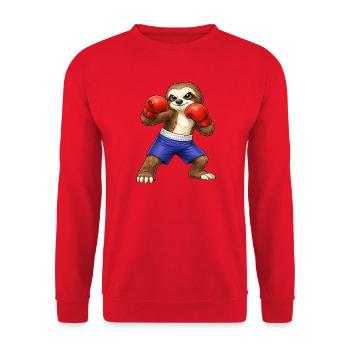 Boxeur paresseux sympa et boxeur d’arts martiaux - Sweat-shirt Unisexe - rouge - Devant - Alina (178cm) & Michal (187cm)