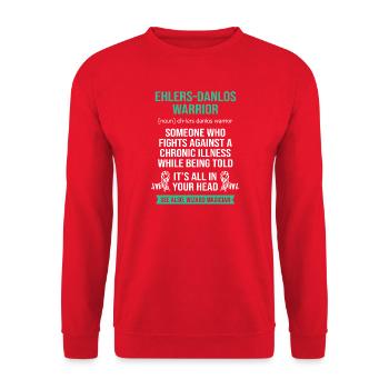 EDS Ehlers-Danlos Syndrome HSD - Unisex Sweatshirt - red - Front - Alina (178cm) & Michal (187cm)