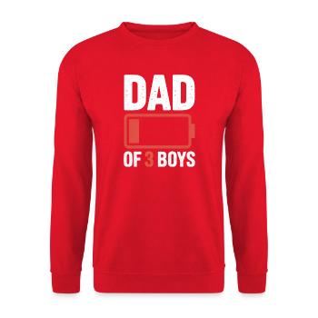 Emblème de la batterie du père de 3 garçons - Sweat-shirt Unisexe - rouge - Devant - Alina (178cm) & Michal (187cm)