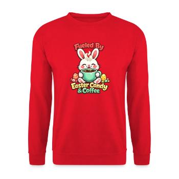 Jardin de Pâques Printemps Été Bunny Bunny - Sweat-shirt Unisexe - rouge - Devant - Alina (178cm) & Michal (187cm)