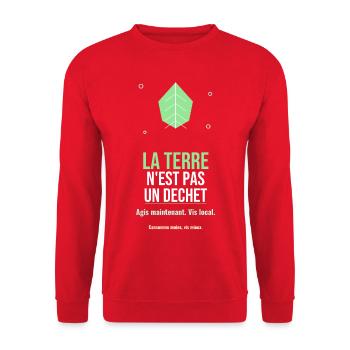 La Terre N'est Pas Un Déchet - Sweat-shirt Unisexe - rouge - Devant - Alina (178cm) & Michal (187cm)