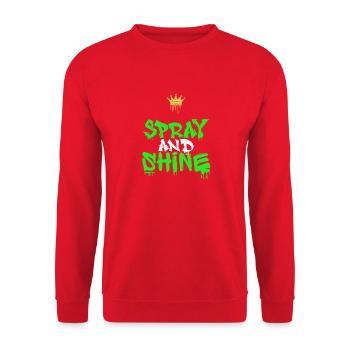 Spray and Shine Graffiti - Unisex Sweatshirt - red - Front - Alina (178cm) & Michal (187cm)