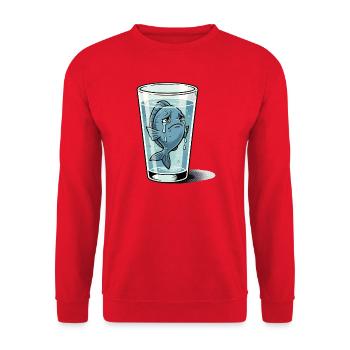 Fish Sea Animal Animal Glass Symbol Water Sad - Unisex Sweatshirt - red - Front - Alina (178cm) & Michal (187cm)