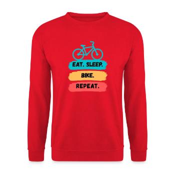 Manger Sleep Bike Répéter - Sweat-shirt Unisexe - rouge - Devant - Alina (178cm) & Michal (187cm)