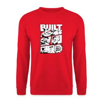 Built Fix It Build It Repeat - Unisex Pullover - Rot - Vorne - Alina (178cm) & Michal (187cm)