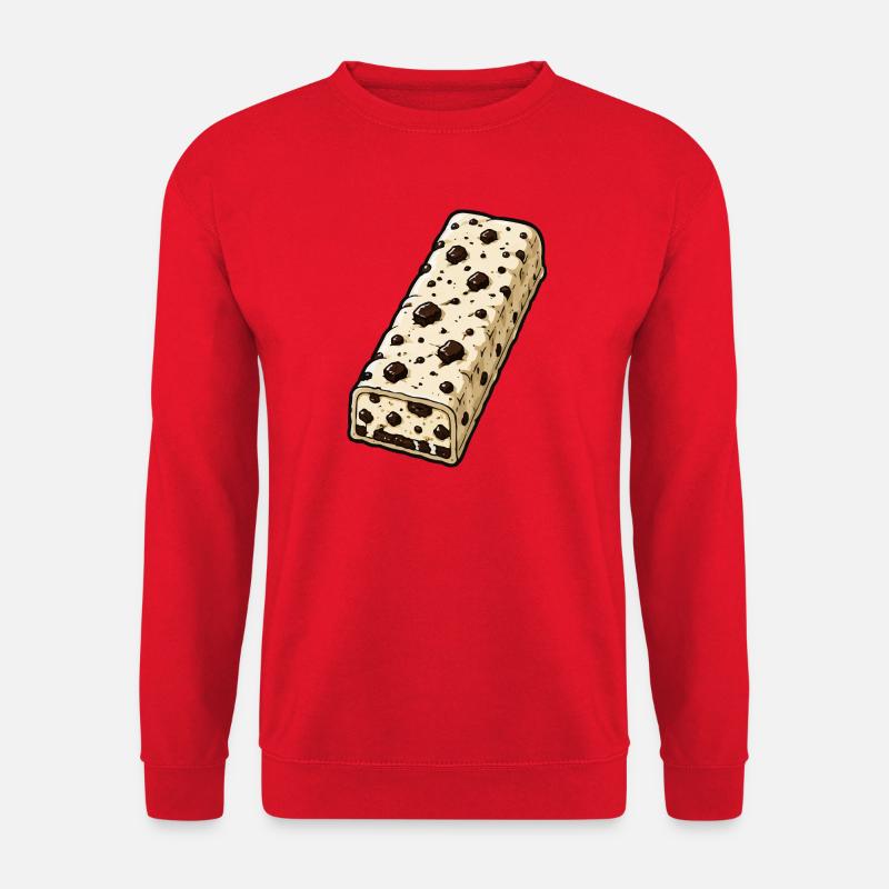 Schokoriegel mit Schoko-Stückchen Muster - Unisex Pullover - Rot