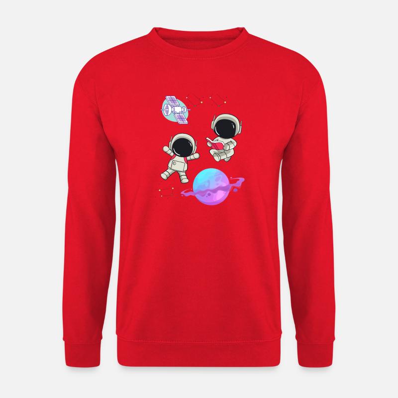 Colorful astronauts in orbit - Unisex Sweatshirt - red