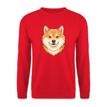 Cute Shiba Inu Retro Dog Lover Design - Unisex Sweatshirt - red - Front - Alina (178cm) & Michal (187cm)