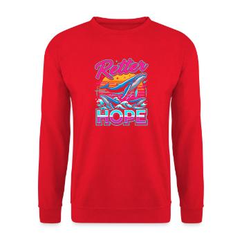 Neon-Wal Hoffnung - Unisex Pullover - Rot - Vorne - Alina (178cm) & Michal (187cm)
