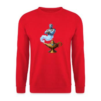 Blue Genie from Golden Lamp - Unisex Sweatshirt - red - Front - Alina (178cm) & Michal (187cm)
