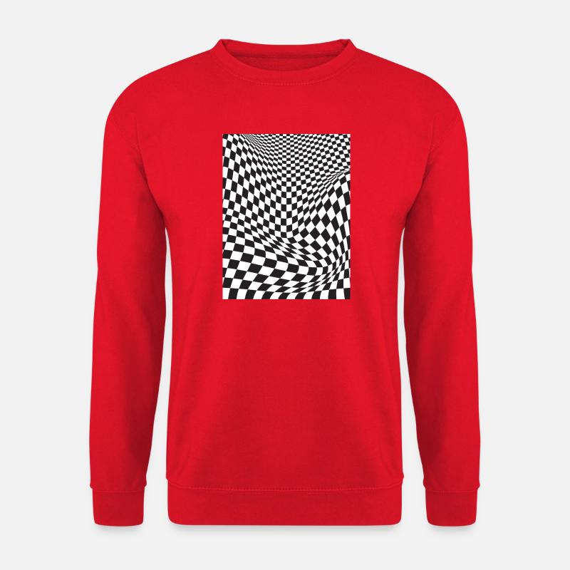 Warped Checkered Illusion - Unisex Sweatshirt - red