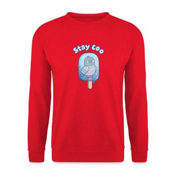 Funny Pigeon Frozen In Icelolly Stay Coo - Unisex Sweatshirt - red - Front - Alina (178cm) & Michal (187cm)