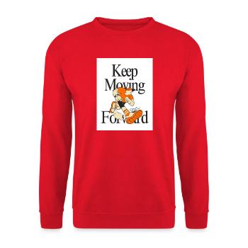 Running Theme Keep Moving Forward - Unisex Sweatshirt - red - Front - Alina (178cm) & Michal (187cm)