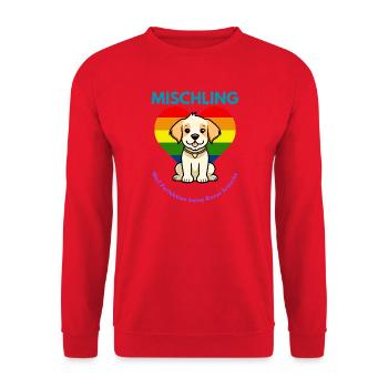 Mischling Design 4 - Unisex Pullover - Rot - Vorne - Alina (178cm) & Michal (187cm)