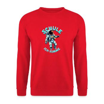 Schulkind 2026 Einschulung 2026 Schulanfang - Unisex Pullover - Rot - Vorne - Alina (178cm) & Michal (187cm)