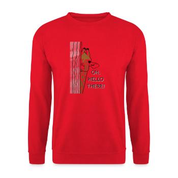 OH,HELLO THERE Giraffe - Unisex Sweatshirt - red - Front - Alina (178cm) & Michal (187cm)