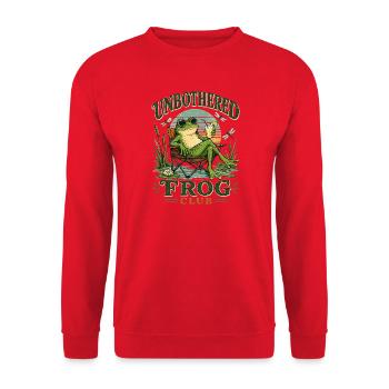  Lustiger Frosch Sommerurlaub trinken - Unisex Pullover - Rot - Vorne - Alina (178cm) & Michal (187cm)