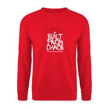 Built From Chaos Graffiti Shirt - Unisex Pullover - Rot - Vorne - Alina (178cm) & Michal (187cm)